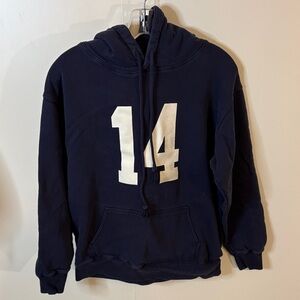 Brandy Melville John Galt Navy Hoodie “14” Graphic Oversized Sweatshirt